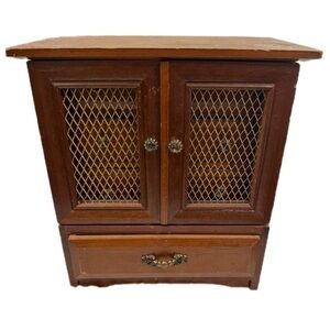 Vintage Wooden Musical Jewelry Cabinet - the Godfather (Love theme) song